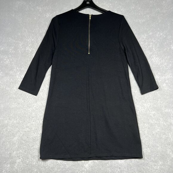 Forever 21 Ponte Shift Dress Women’s Medium Black 3/4 Sleeve Rayon Blended - Picture 5 of 8